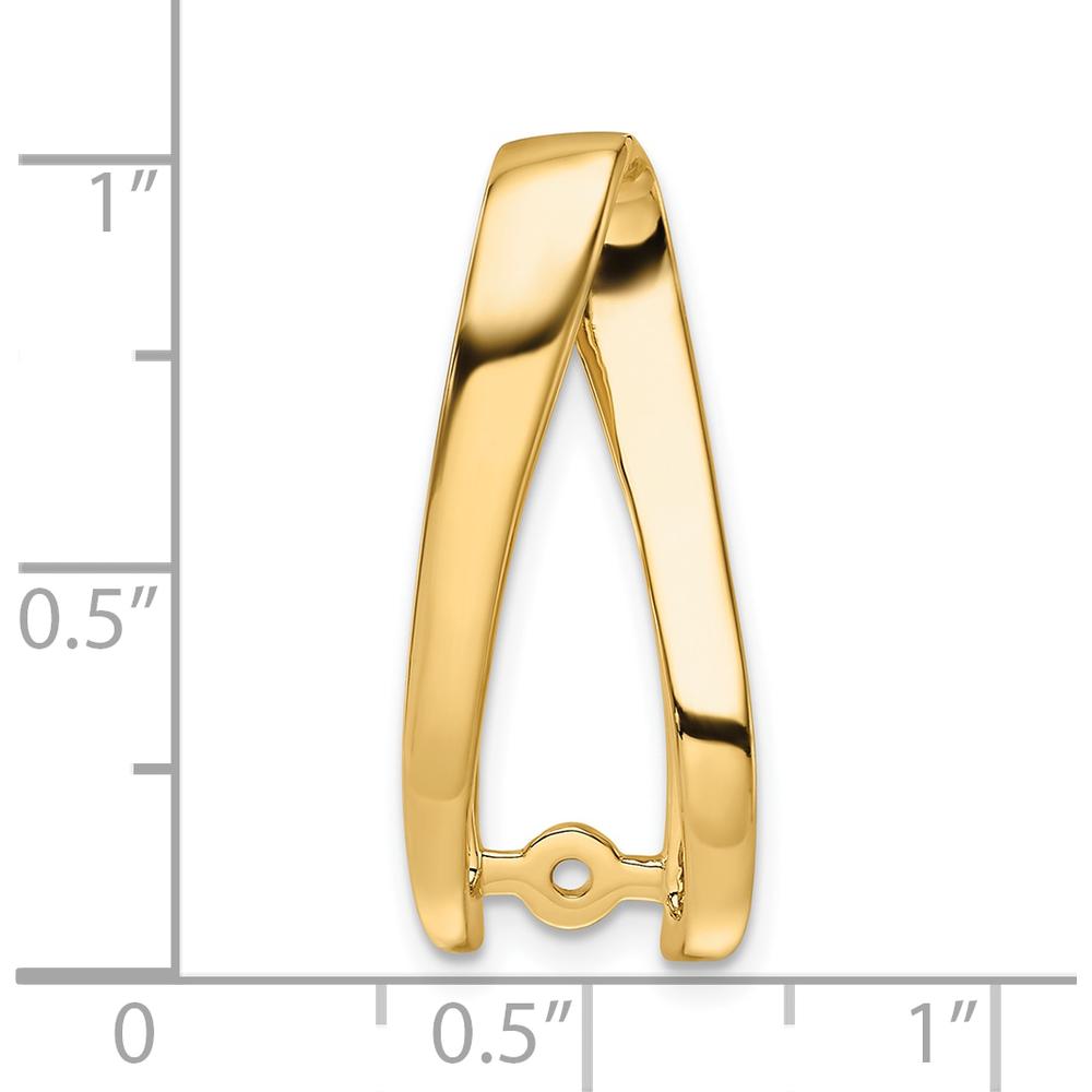 14K Yellow Gold Peg-Set Slide Mounting for Up to 8mm Omega - 28mm Length, Polished Finish by Oro Pregiato