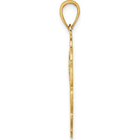 14K Yellow Gold Pelican Pendant with Open Scrollwork Frame by Oro Pregiato