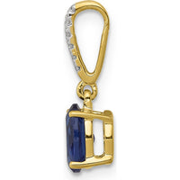 14K Yellow Gold Pendant with 1.04 Carat Oval Sapphire and Diamond Accents by Monteluci Fine Jewelry