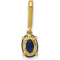 14K Yellow Gold Pendant with 1.04 Carat Oval Sapphire and Diamond Accents by Monteluci Fine Jewelry