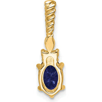 14K Yellow Gold Pendant with Oval Lab Created Sapphire and Round Diamonds - 1.01 Carat Total Diamond Weight by Oro Pregiato