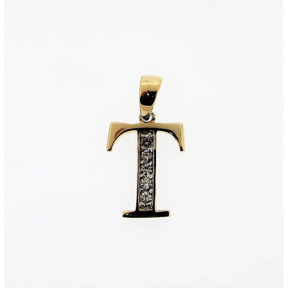 14K Yellow Gold Pendant with Pave-Set Round Diamonds - 0.12 Carat Total Diamond Weight by Auriventus
