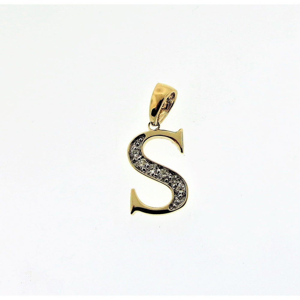 14K Yellow Gold Pendant with Pave-Set Round Diamonds - 0.13 Carat Total Diamond Weight by Auriventus