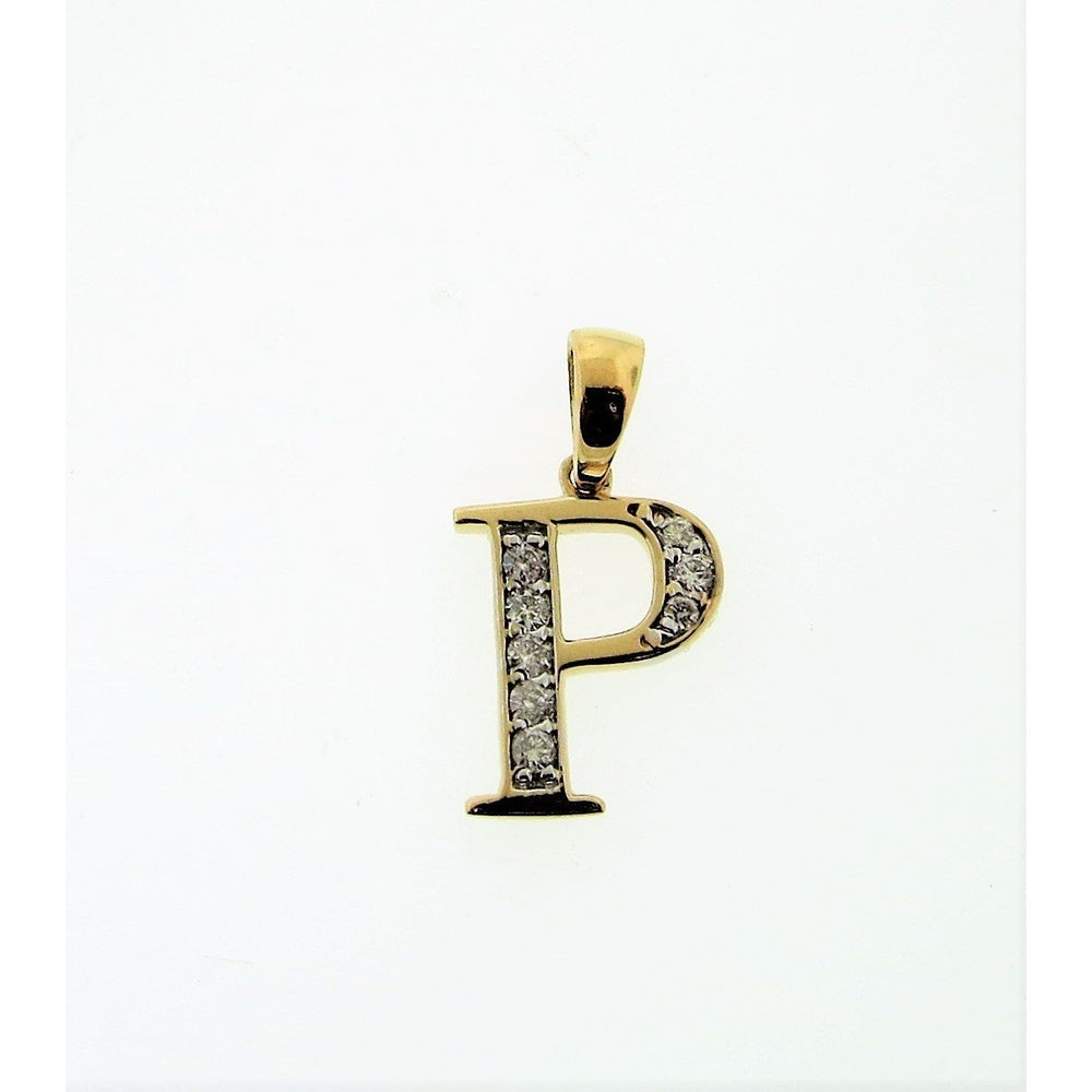 14K Yellow Gold Pendant with Pave Set Round Diamonds - 0.17 Carat Total Diamond Weight by Auriventus