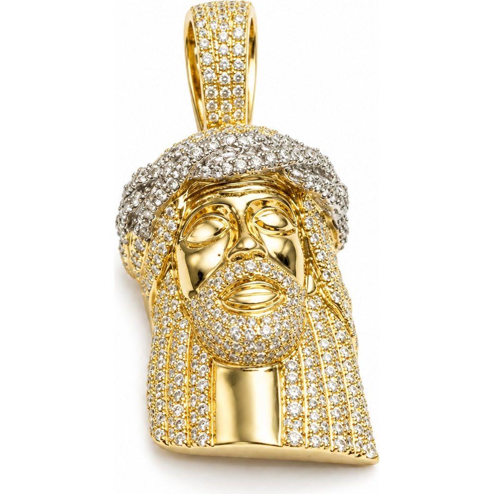 14K Yellow Gold Pendant with Pavé Set Round Diamonds - 1.35 Carat Total Diamond Weight by Auriventus