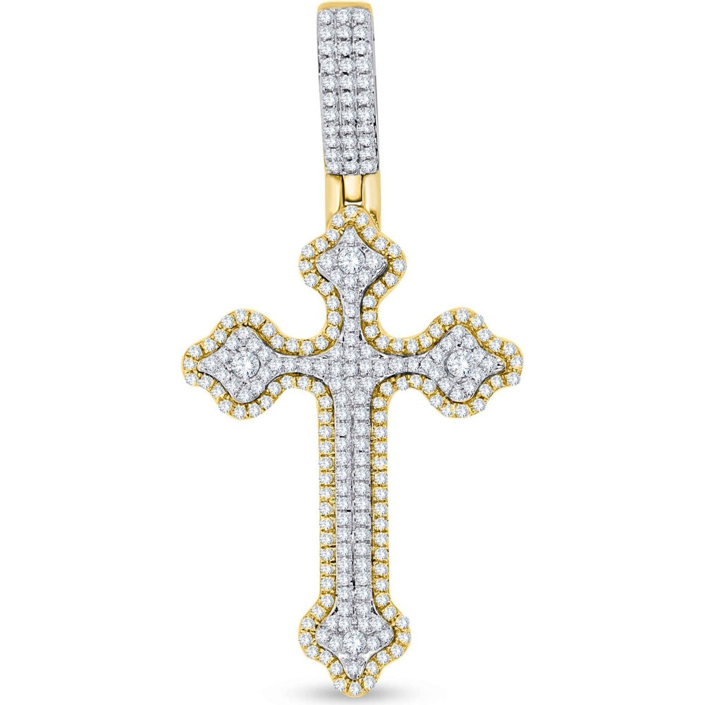 14K Yellow Gold Pendant with Prong Set Round Diamonds - 0.83 Carat Total Diamond Weight by Auriventus