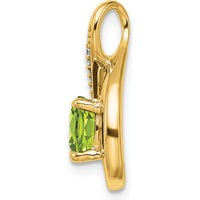 14K Yellow Gold Peridot and Diamond Pendant - 0.8 Carat Peridot, 0.035 Carat Diamonds by Lumare Gioia