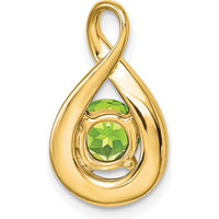 14K Yellow Gold Peridot and Diamond Pendant - 0.8 Carat Peridot, 0.035 Carat Diamonds by Lumare Gioia