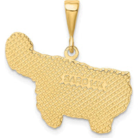 14K Yellow Gold Persian Cat Pendant - Textured Feline Charm by Oro Pregiato