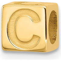 14K Yellow Gold Personalized Alphabet Bead Charm - Letter C by Oro Pregiato