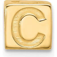 14K Yellow Gold Personalized Alphabet Bead Charm - Letter C by Oro Pregiato