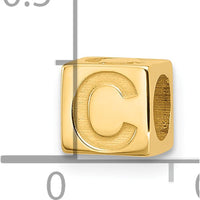 14K Yellow Gold Personalized Alphabet Bead Charm - Letter C by Oro Pregiato