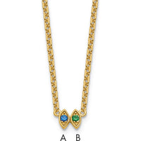 14K Yellow Gold Personalized Birthstone Necklace Pendant for Mother - Custom Gemstone Mounting by Oro Pregiato
