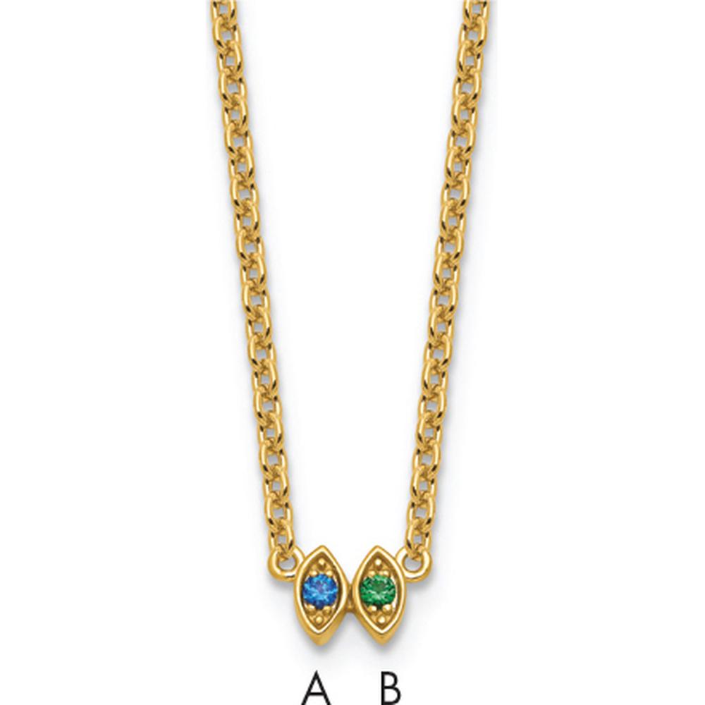 14K Yellow Gold Personalized Birthstone Necklace Pendant for Mother - Custom Gemstone Mounting by Oro Pregiato
