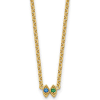 14K Yellow Gold Personalized Birthstone Necklace Pendant for Mother - Custom Gemstone Mounting by Oro Pregiato