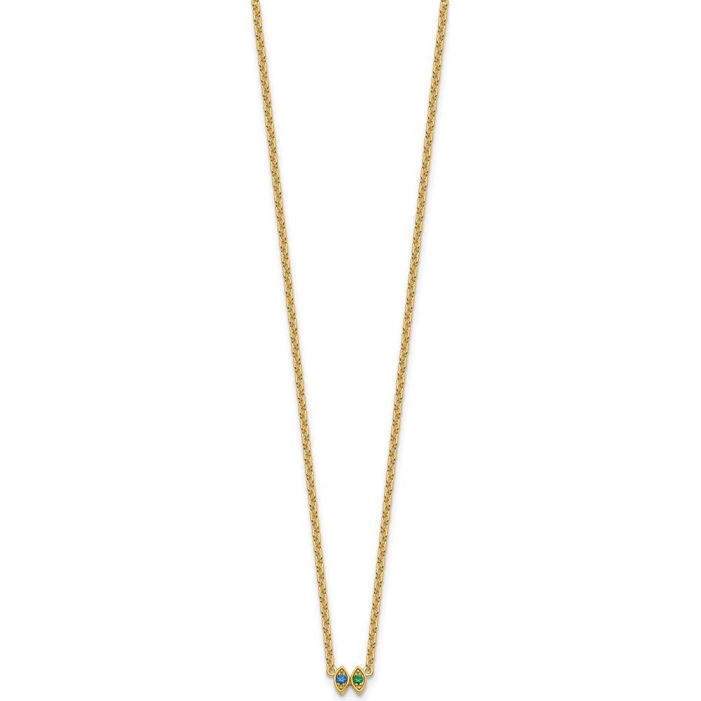 14K Yellow Gold Personalized Birthstone Necklace Pendant for Mother - Custom Gemstone Mounting by Oro Pregiato