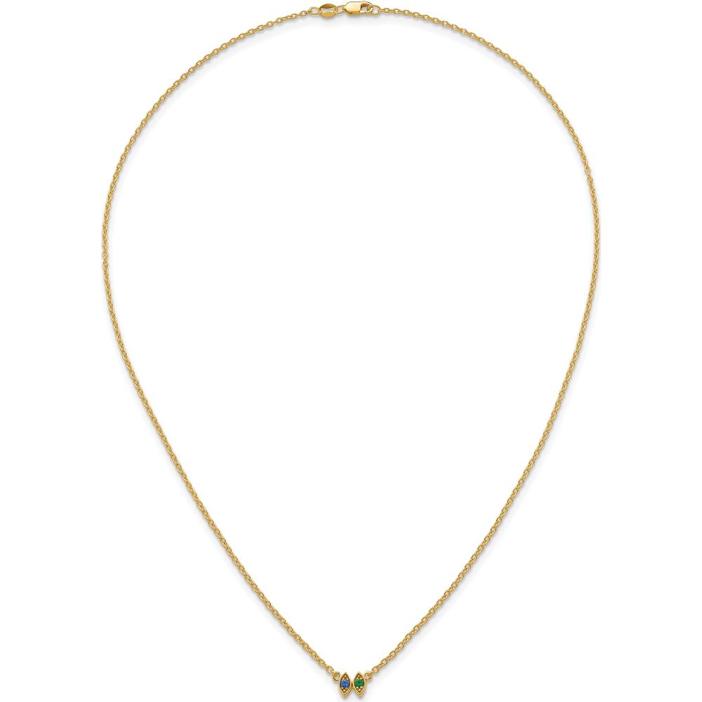 14K Yellow Gold Personalized Birthstone Necklace Pendant for Mother - Custom Gemstone Mounting by Oro Pregiato