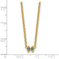 14K Yellow Gold Personalized Birthstone Necklace Pendant for Mother - Custom Gemstone Mounting by Oro Pregiato