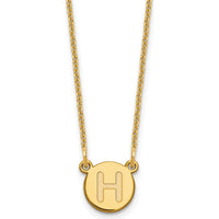 14K Yellow Gold Personalized Block Letter H Pendant Necklace - 18" Cable Chain by Oro Pregiato
