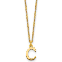 14K Yellow Gold Personalized Cutout Letter C Initial Necklace - 18" Cable Chain by Oro Pregiato