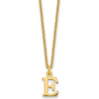 14K Yellow Gold Personalized Cutout Letter E Initial Necklace 18" Chain by Oro Pregiato