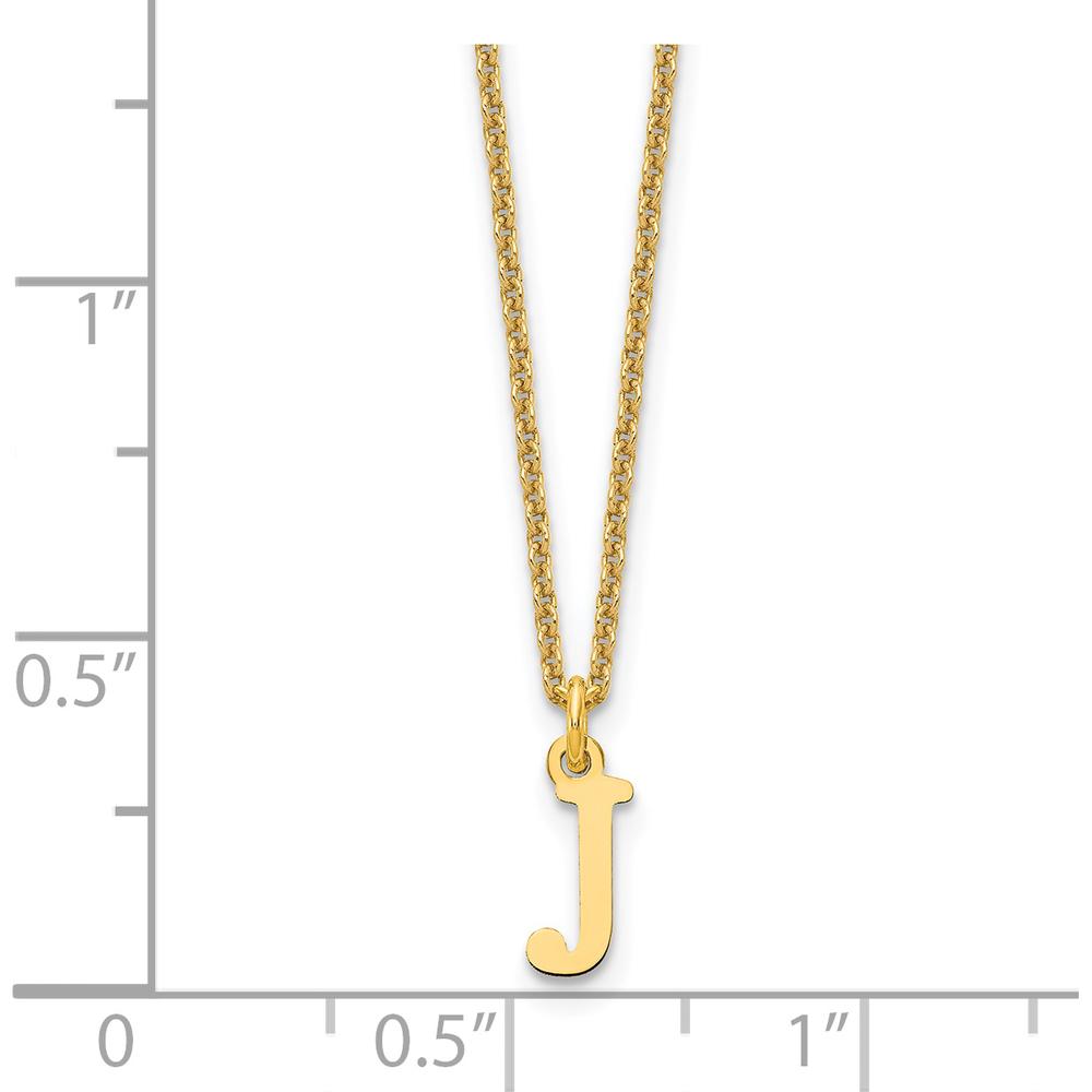 14K Yellow Gold Personalized Cutout Letter J Initial Necklace - 18-inch Cable Chain by Oro Pregiato