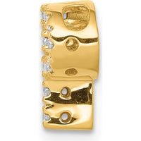 14K Yellow Gold Personalized Diamond Letter P Charm - 0.01 Carat Total Diamond Weight by Monteluci Fine Jewelry