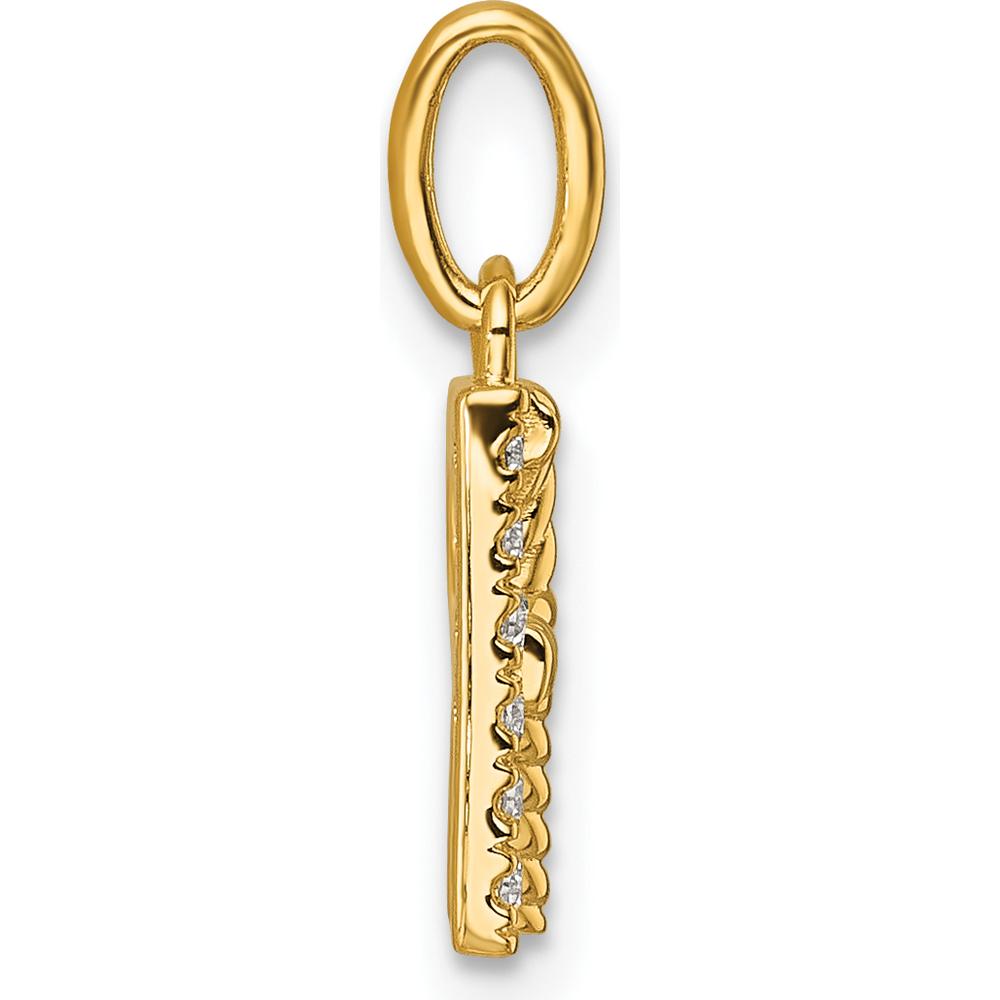 14K Yellow Gold Personalized Diamond "R" Charm - 0.05 Carat Diamond Weight by Oro Pregiato
