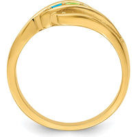 14K Yellow Gold Personalized Family Jewelry Ring Mounting with Engraving "WOW MOM" by Oro Pregiato