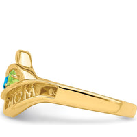 14K Yellow Gold Personalized Family Jewelry Ring Mounting with Engraving "WOW MOM" by Oro Pregiato