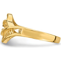 14K Yellow Gold Personalized Family Jewelry Ring Mounting with Engraving "WOW MOM" by Oro Pregiato