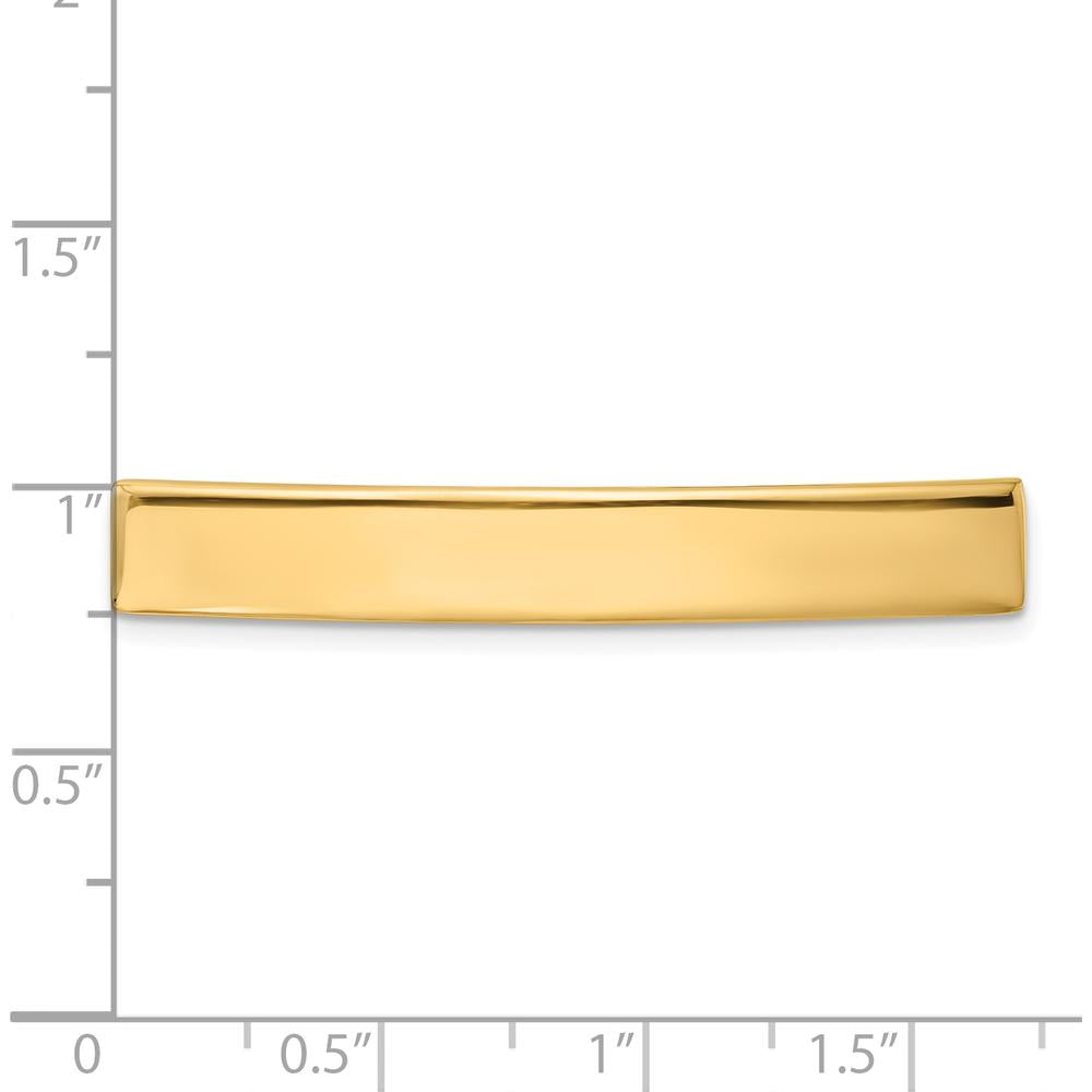 14K Yellow Gold Personalized ID Plate Pendant - 46x7mm Polished Finish by Oro Pregiato