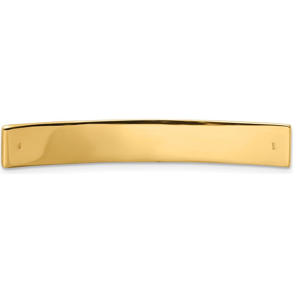 14K Yellow Gold Personalized ID Plate Pendant - 46x7mm Polished Finish by Oro Pregiato
