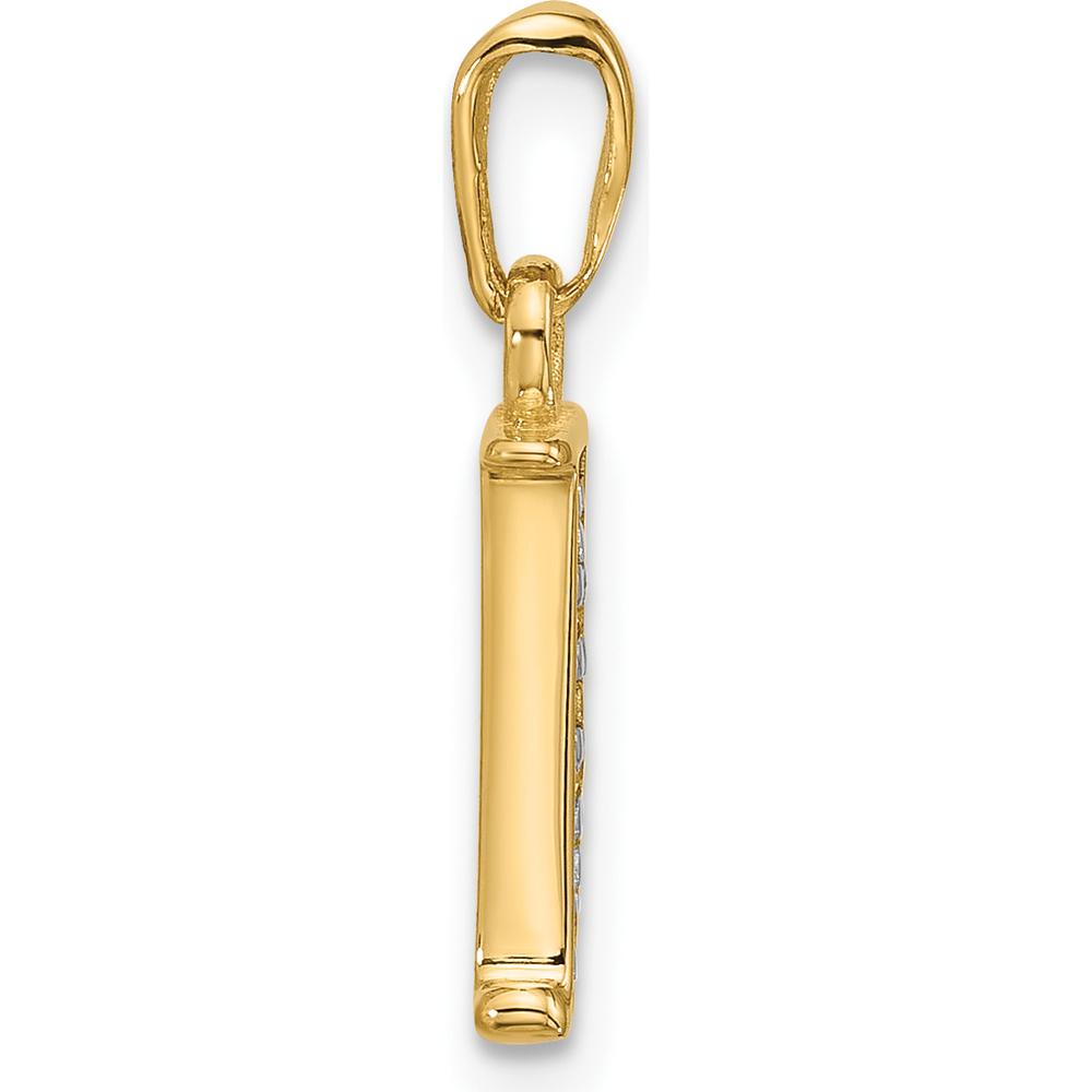14K Yellow Gold Personalized "J" Letter Pendant with Round Diamonds - 0.01 Carat Total Diamond Weight by Oro Pregiato