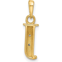 14K Yellow Gold Personalized "J" Letter Pendant with Round Diamonds - 0.01 Carat Total Diamond Weight by Oro Pregiato