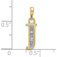 14K Yellow Gold Personalized "J" Letter Pendant with Round Diamonds - 0.01 Carat Total Diamond Weight by Oro Pregiato