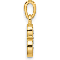 14K Yellow Gold Personalized Letter "B" Pendant with White Diamond Accents - 0.01 Carat Total Diamond Weight by Oro Pregiato