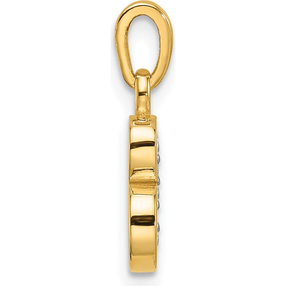 14K Yellow Gold Personalized Letter "B" Pendant with White Diamond Accents - 0.01 Carat Total Diamond Weight by Oro Pregiato