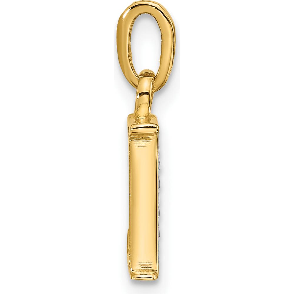 14K Yellow Gold Personalized Letter L Pendant with Round Diamonds - 0.01 Carat Total Diamond Weight by Oro Pregiato