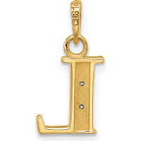 14K Yellow Gold Personalized Letter L Pendant with Round Diamonds - 0.01 Carat Total Diamond Weight by Oro Pregiato