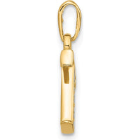 14K Yellow Gold Personalized Letter T Pendant with Round Diamond Accents - 0.01 Carat Total Diamond Weight by Oro Pregiato