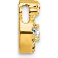 14K Yellow Gold Personalized Mother's Birthstone and Diamond Pendant by Oro Pregiato