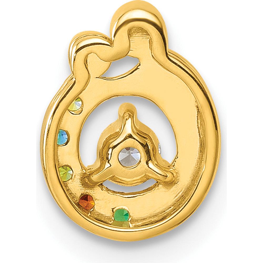 14K Yellow Gold Personalized Mother's Birthstone and Diamond Pendant by Oro Pregiato