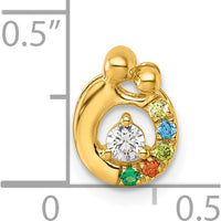 14K Yellow Gold Personalized Mother's Birthstone and Diamond Pendant by Oro Pregiato