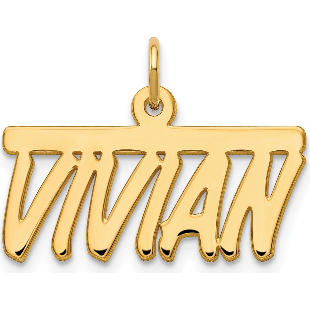 14K Yellow Gold Personalized Name Plate Pendant - 10mm by Oro Pregiato
