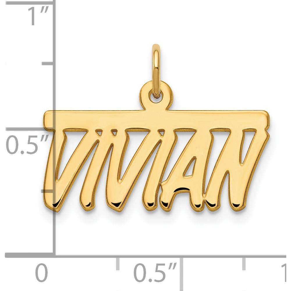 14K Yellow Gold Personalized Name Plate Pendant - 10mm by Oro Pregiato
