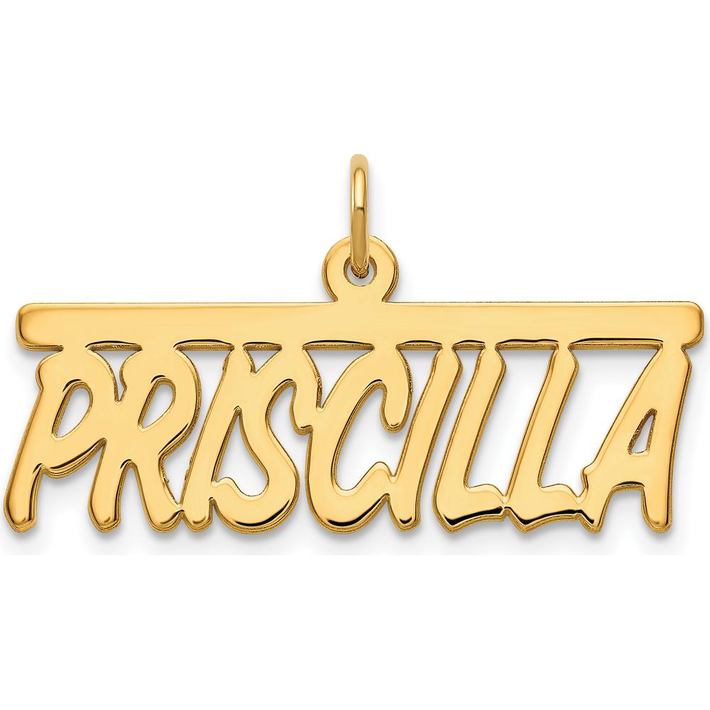 14K Yellow Gold Personalized Name Plate Pendant - 10mm by Oro Pregiato