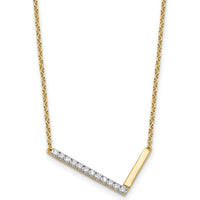 14K Yellow Gold Personalized Sideways Diamond Initial L Necklace - 0.15 Carat Total Diamond Weight by Oro Pregiato