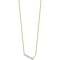 14K Yellow Gold Personalized Sideways Diamond Initial L Necklace - 0.15 Carat Total Diamond Weight by Oro Pregiato