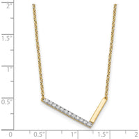 14K Yellow Gold Personalized Sideways Diamond Initial L Necklace - 0.15 Carat Total Diamond Weight by Oro Pregiato